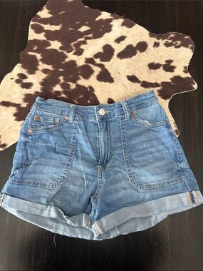 Wallflower Medium Blue Cuffed Denim Shorts